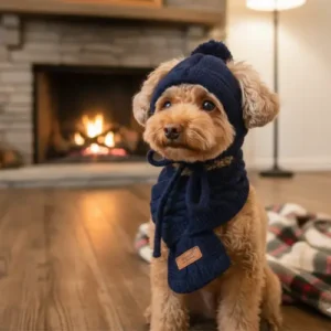 Gorro y Bufanda de punto para perros