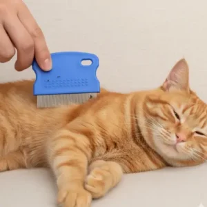 Peine de Acero Inoxidable para Mascotas – Cepillo Quitapulgas y Quita Nudos para Perros, Gatos y Conejos