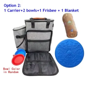 Mochila de Viaje para Mascotas – Organizador Portable Aprobado para Avión | Bolsa Weekend con Bolsillos y Esterilla