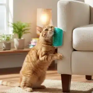 Cepillo Esquinero para Gatos – Masajeador Automático con Cerdas Suaves | Rascador y Peine Anticaída