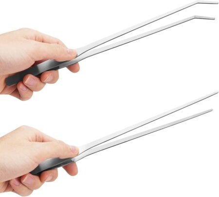 Pinzas de Alimentación para Reptiles y Acuarios – Acero Inoxidable Rectas y Curvas (Pack 2 Unidades)