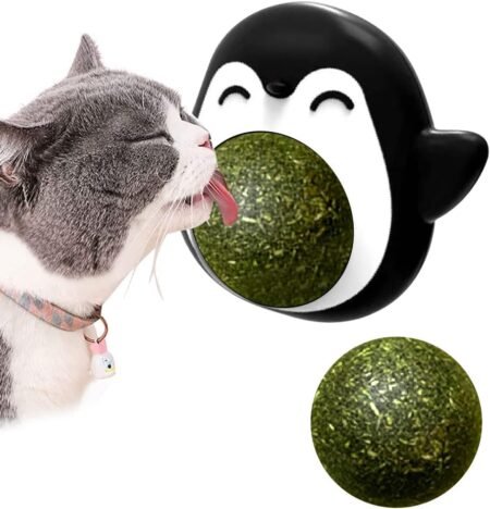 Catnip Juguete para Gatos – Pelota Interactiva 360° con Hierba Gatera Reemplazable