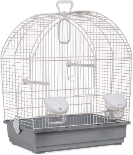 Jaula Blanca 642 para Pájaros – Compacta, Práctica y Funcional para Aves Pequeñas