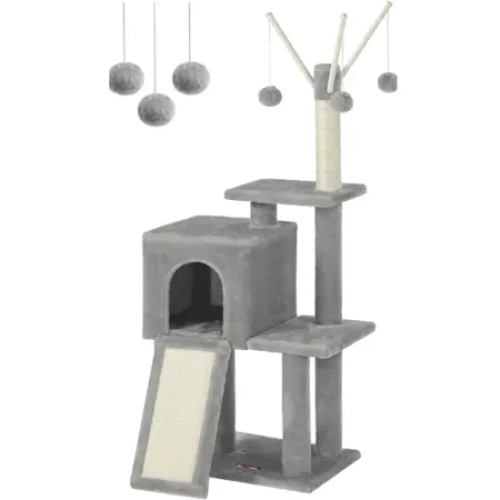 FEANDREA Árbol De Gatos, Torre De Juegos, Gatito, Gris Claro PCT143W01