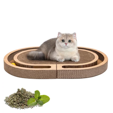 Rascador de Cartón Extra Largo para Gatos Nobleza con Bola y Catnip