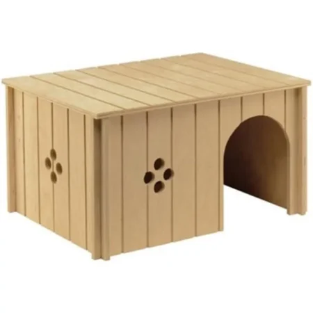 Casita de Madera para Conejos Ferplast Sin Maxi 52 x 31 x 26 cm | Refugio Cómodo y Seguro