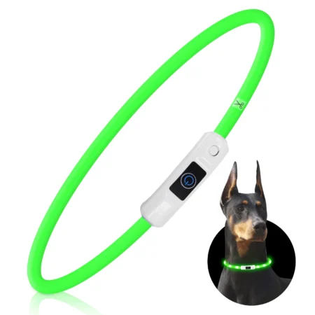 Collar Luminoso Recargable Nobleza para Perros – Seguridad LED Ajustable con USB y 3 Modos de Luz